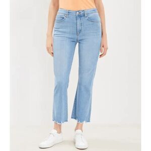 Loft Women's Chewed Hem High Rise Kick Crop Jeans size 12 / 31